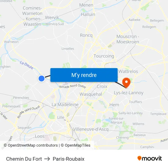 Chemin Du Fort to Paris-Roubaix map