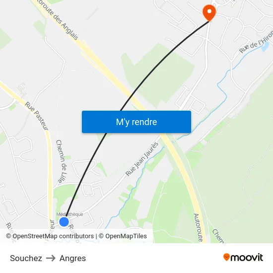 Souchez to Angres map