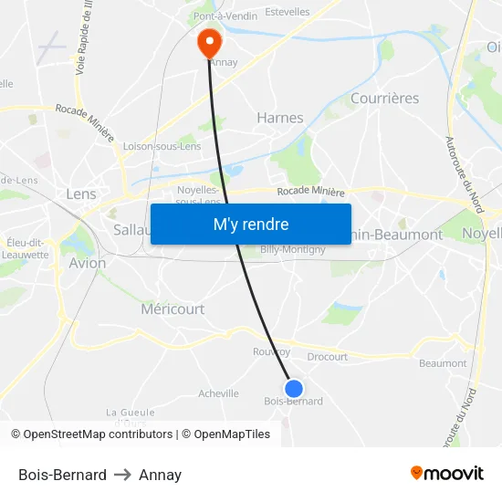 Bois-Bernard to Annay map