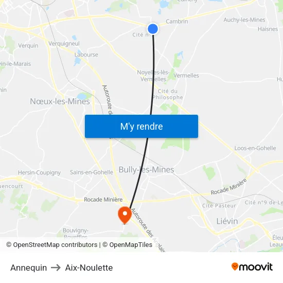 Annequin to Aix-Noulette map