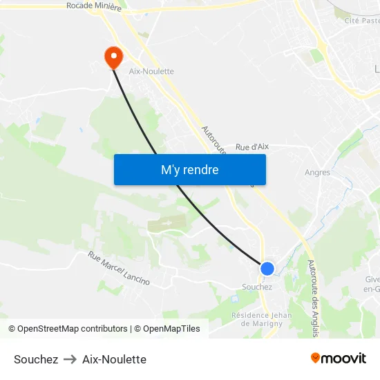 Souchez to Aix-Noulette map