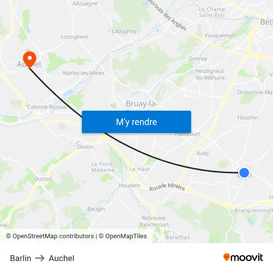 Barlin to Auchel map