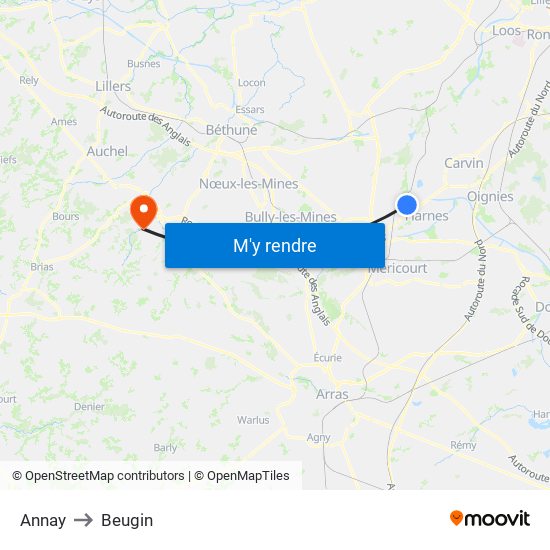 Annay to Beugin map