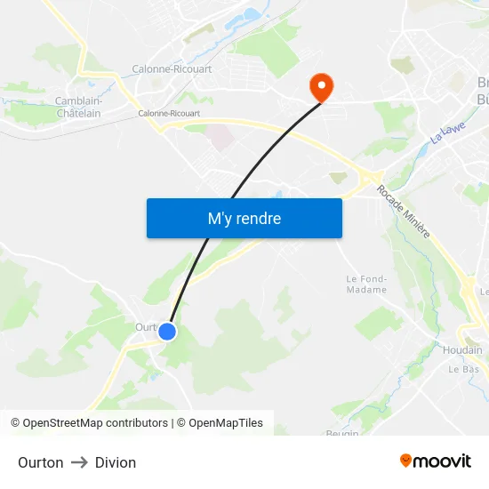 Ourton to Divion map