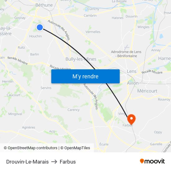 Drouvin-Le-Marais to Farbus map