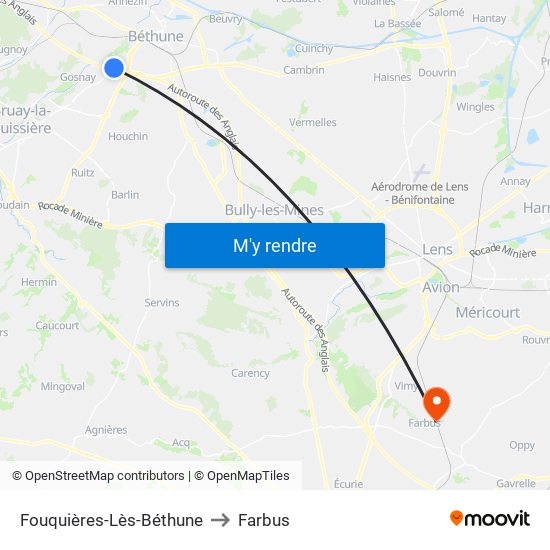 Fouquières-Lès-Béthune to Farbus map