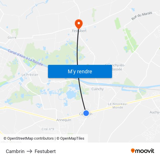 Cambrin to Festubert map
