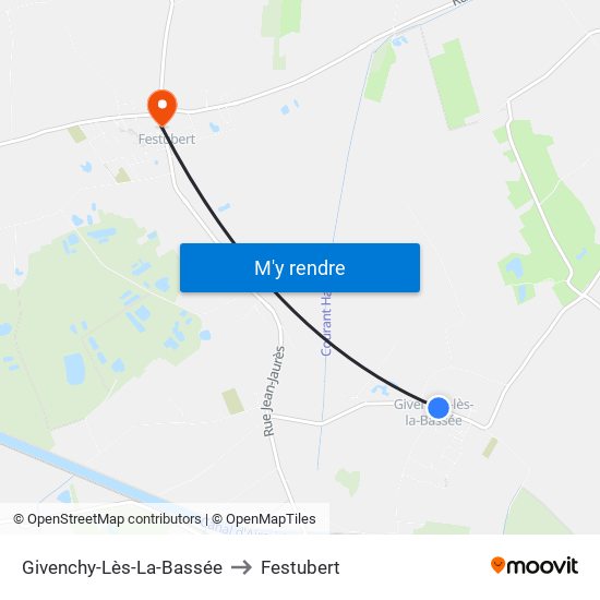 Givenchy-Lès-La-Bassée to Festubert map