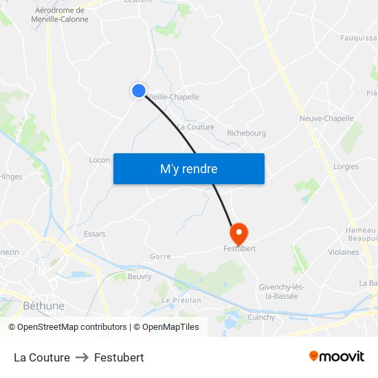 La Couture to Festubert map