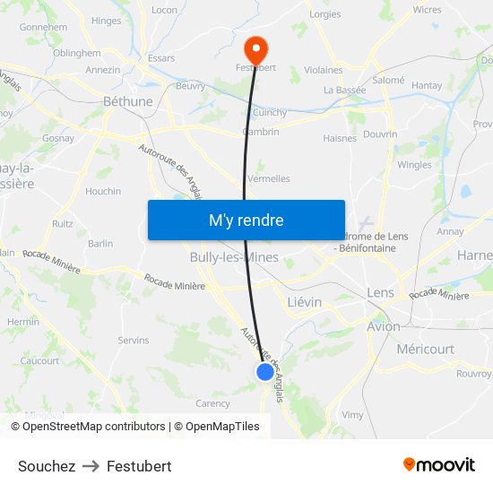 Souchez to Festubert map