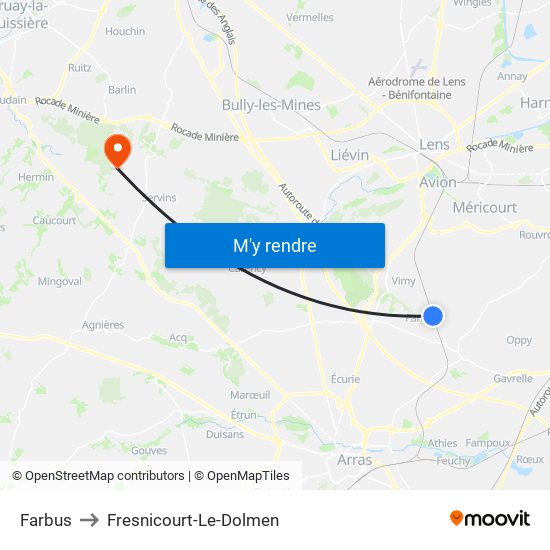 Farbus to Fresnicourt-Le-Dolmen map