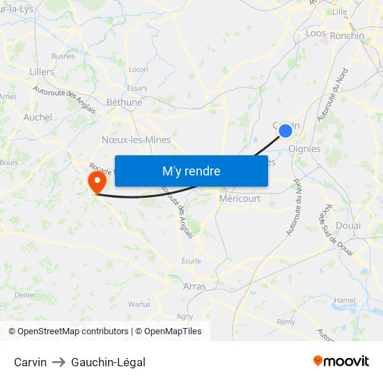 Carvin to Gauchin-Légal map