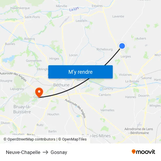 Neuve-Chapelle to Gosnay map