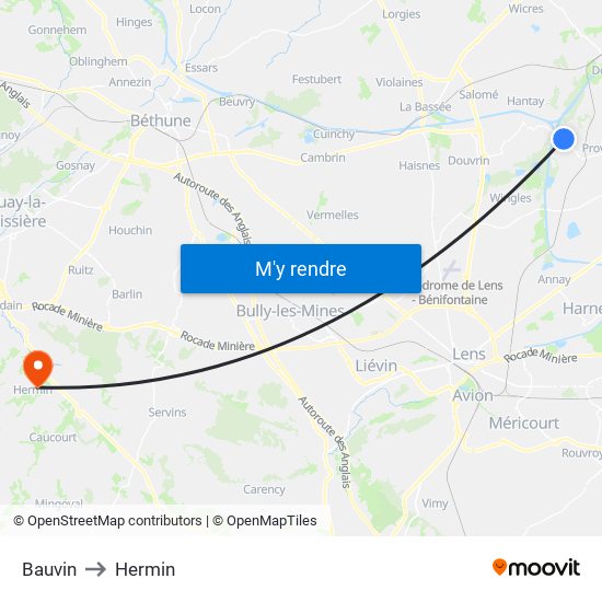 Bauvin to Hermin map