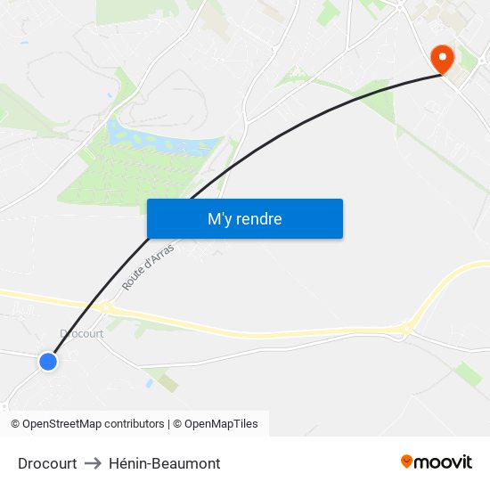 Drocourt to Hénin-Beaumont map