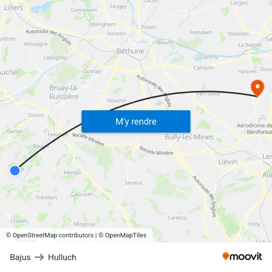 Bajus to Hulluch map