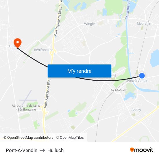 Pont-À-Vendin to Hulluch map