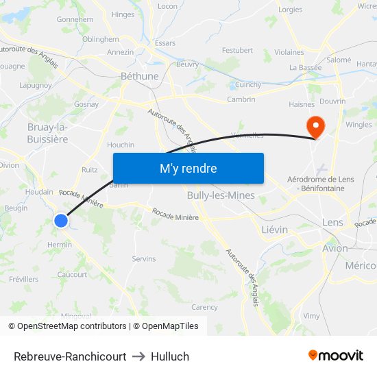 Rebreuve-Ranchicourt to Hulluch map