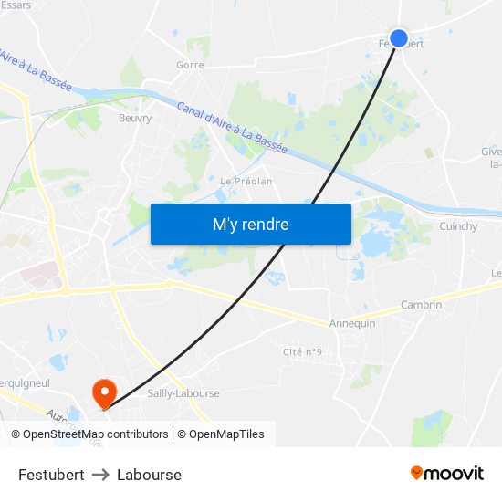 Festubert to Labourse map