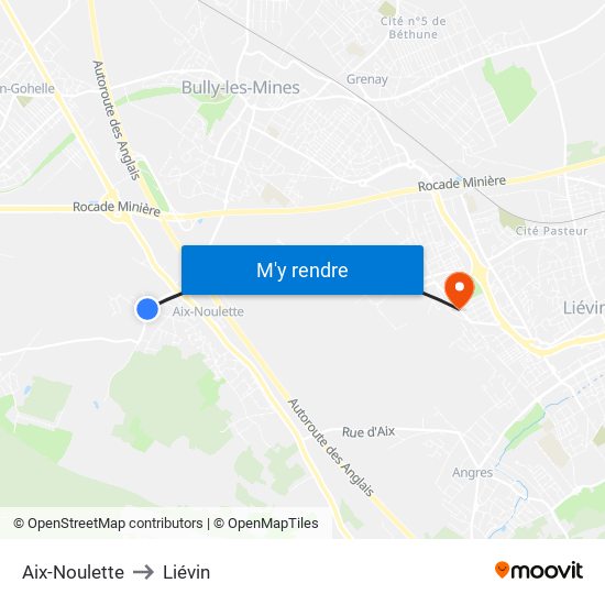 Aix-Noulette to Liévin map
