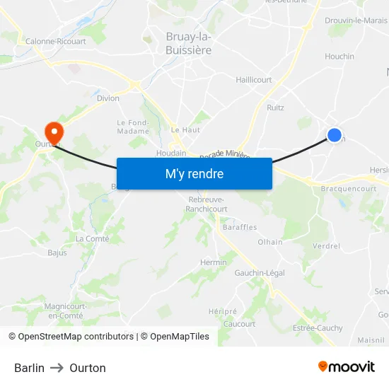 Barlin to Ourton map