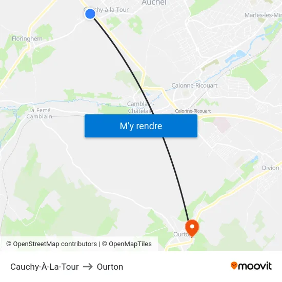 Cauchy-À-La-Tour to Ourton map