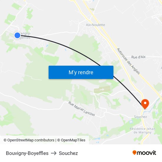 Bouvigny-Boyeffles to Souchez map