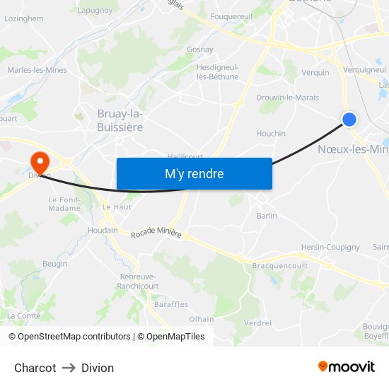 Charcot to Divion map