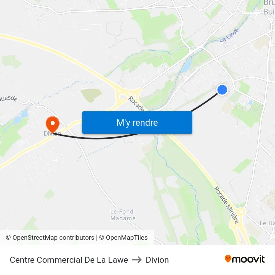 Centre Commercial De La Lawe to Divion map