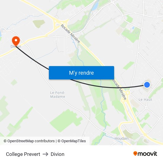 College Prevert to Divion map
