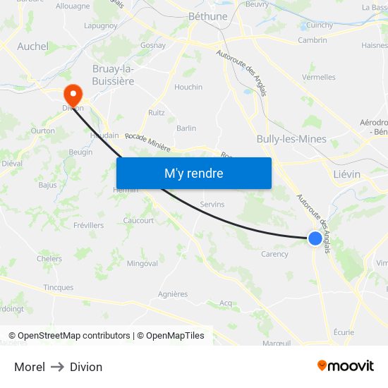Morel to Divion map