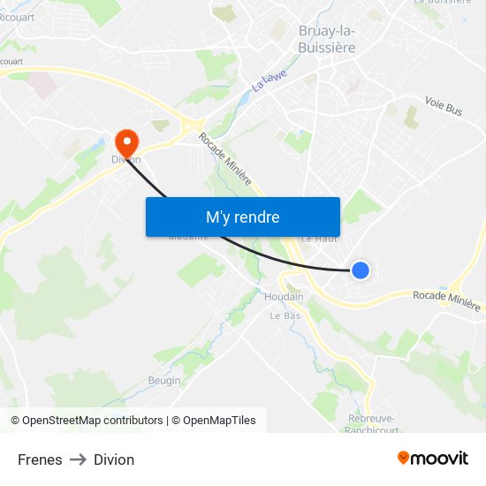 Frenes to Divion map