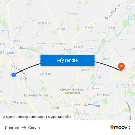 Charcot to Carvin map