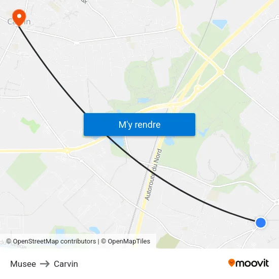 Musee to Carvin map