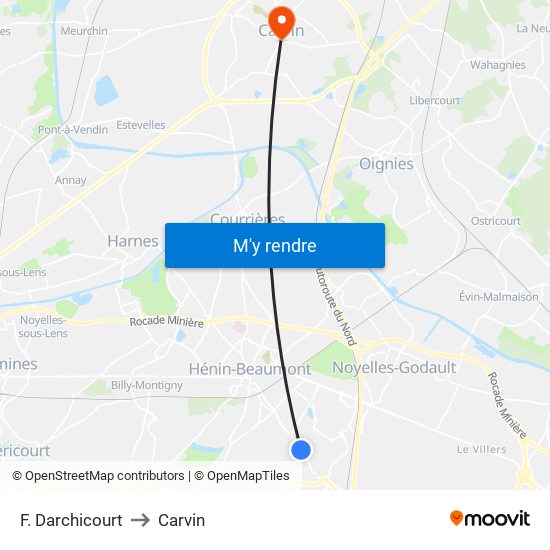 F. Darchicourt to Carvin map