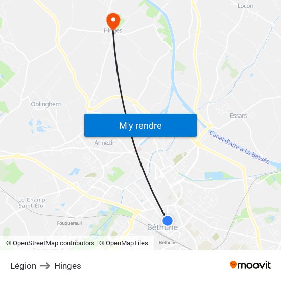 Légion to Hinges map