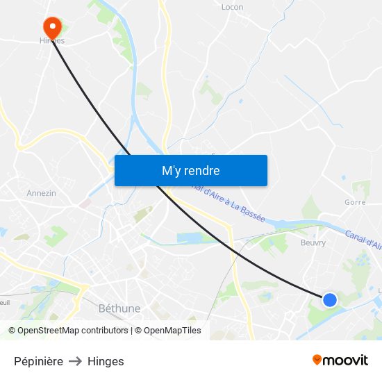 Pépinière to Hinges map