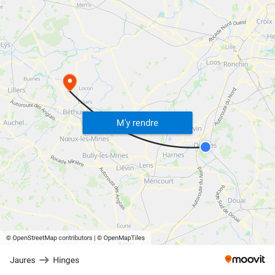 Jaures to Hinges map