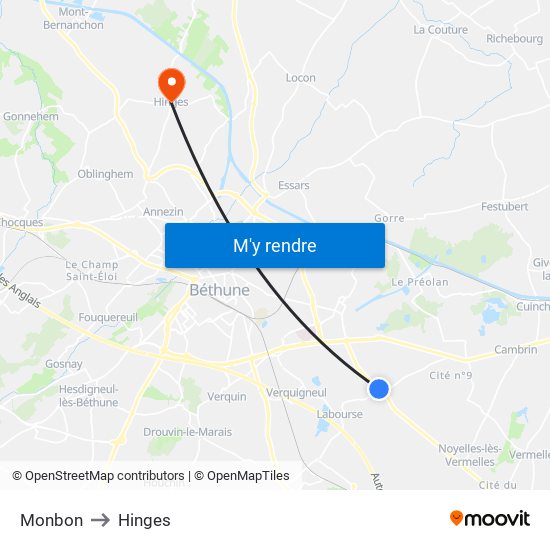 Monbon to Hinges map