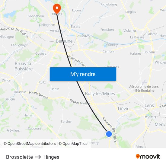 Brossolette to Hinges map