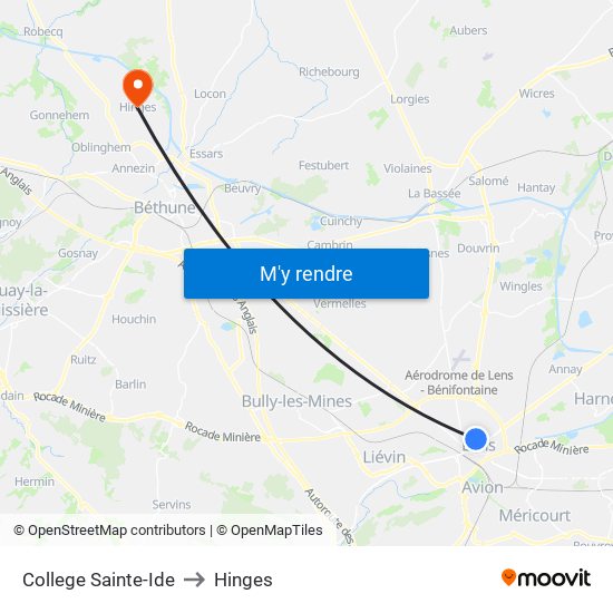 College Sainte-Ide to Hinges map