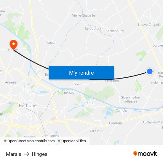 Marais to Hinges map