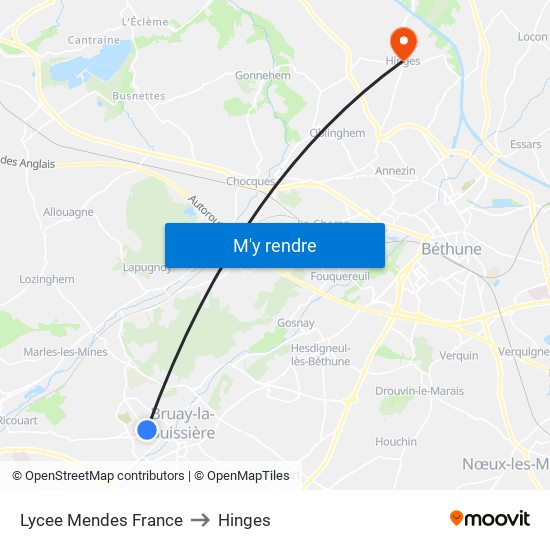 Lycee Mendes France to Hinges map