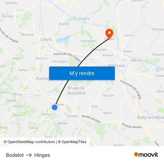 Bodelot to Hinges map