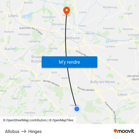 Allobus to Hinges map