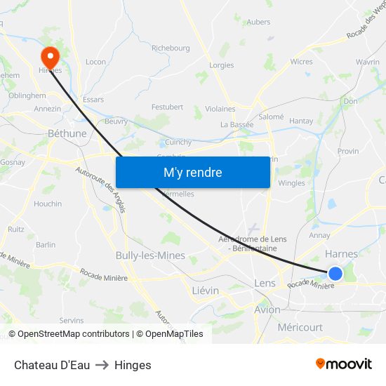 Chateau D'Eau to Hinges map