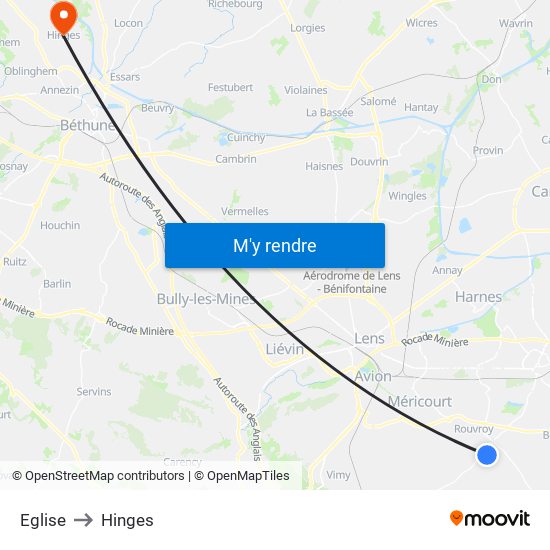 Eglise to Hinges map