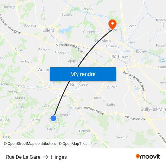 Rue De La Gare to Hinges map