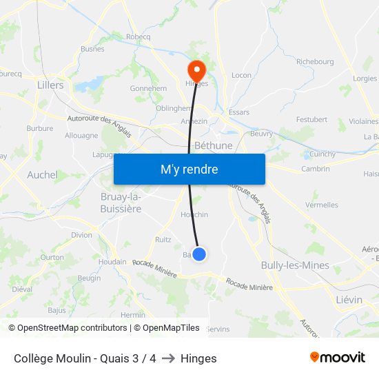 Collège Moulin - Quais 3 / 4 to Hinges map