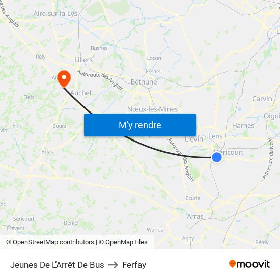 Jeunes De L’Arrêt De Bus to Ferfay map